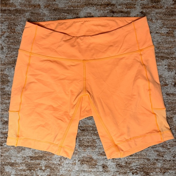 Lululemon Athletica Spinerette biker Shorts size 8 Creamsicle Pop 🧡🍑🧡🍑 - Picture 2 of 6